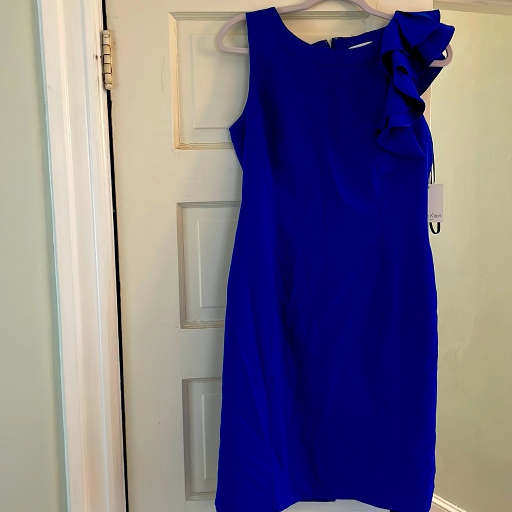 Never worn, Calvin Klein blue wedding dress